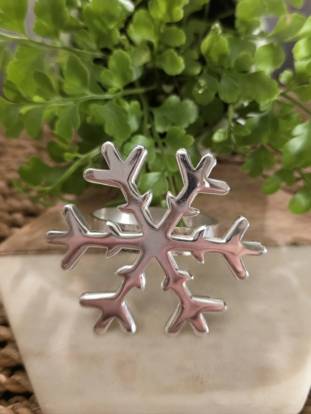 Set of 8 Assorted Snowflake Napkin Rings | Crate&Barrel